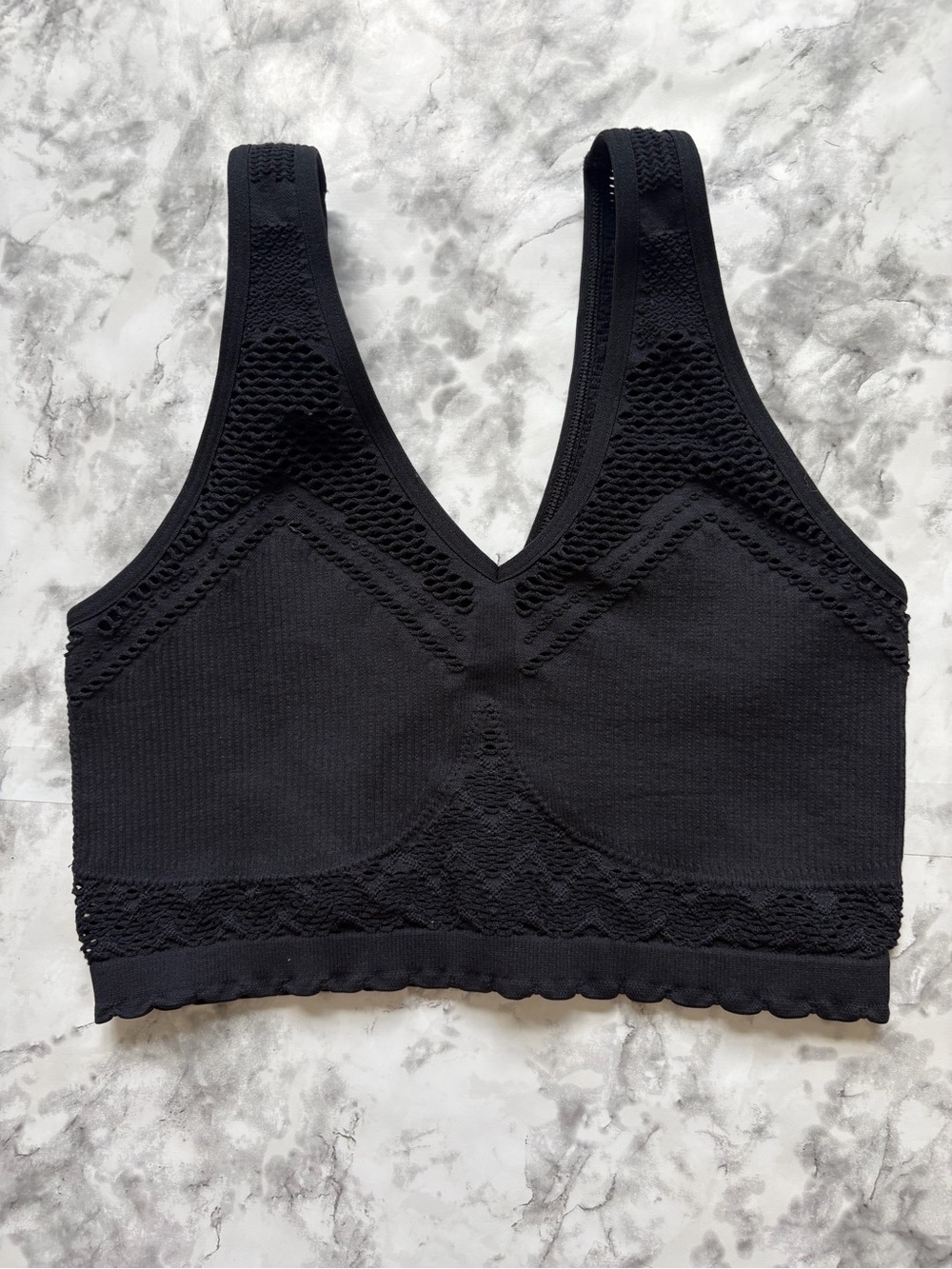 Aerie Black Lace Bralette S/P | Crochet Detail Y2K